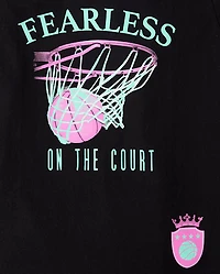Girls Basketball Relaxed Graphic Tee