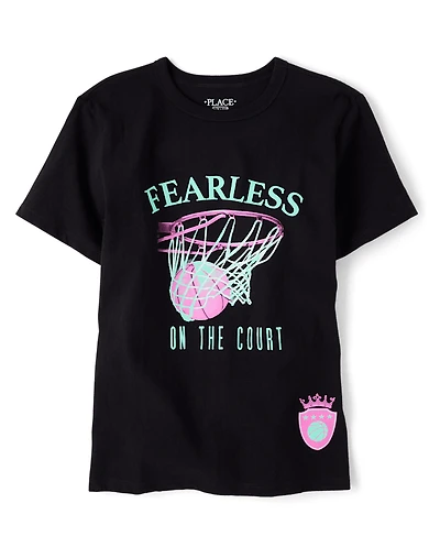 Girls Basketball Relaxed Graphic Tee