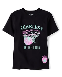 Girls Basketball Relaxed Graphic Tee