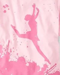 T-shirt graphique décontracté pour filles, style ballet