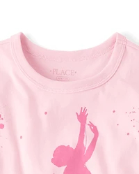 T-shirt graphique décontracté pour filles, style ballet