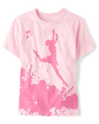 T-shirt graphique décontracté pour filles, style ballet