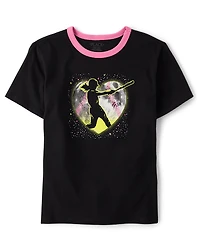 Girls Softball Relaxed Graphic Ringer Tee