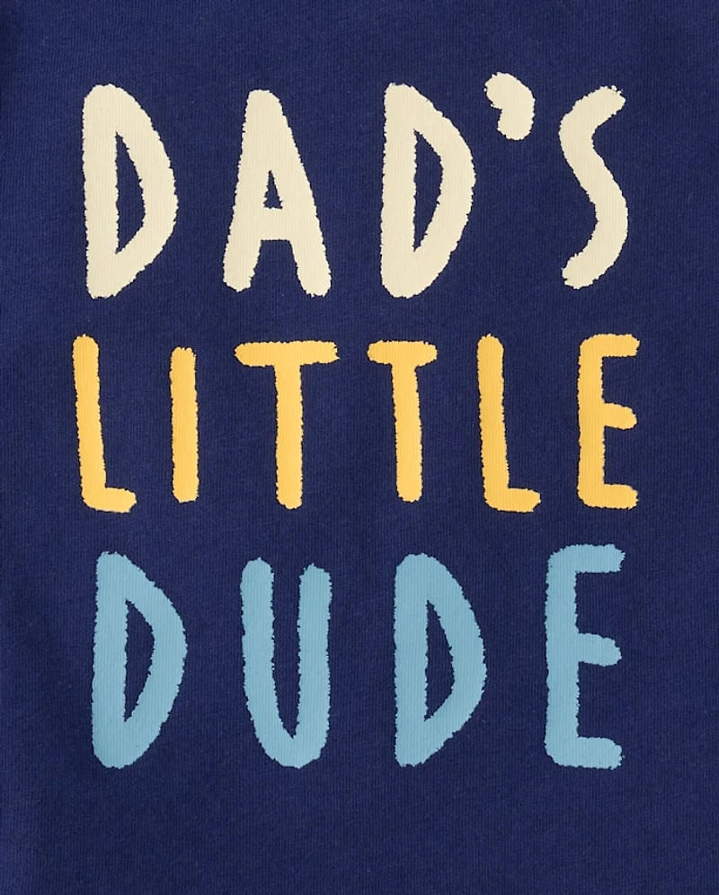 Baby And Toddler Boys Dad's Little Dude Graphic Tee