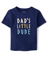 Baby And Toddler Boys Dad's Little Dude Graphic Tee