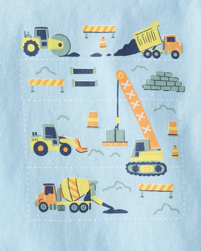 Baby And Toddler Boys Construction Vehicle Graphic Tee