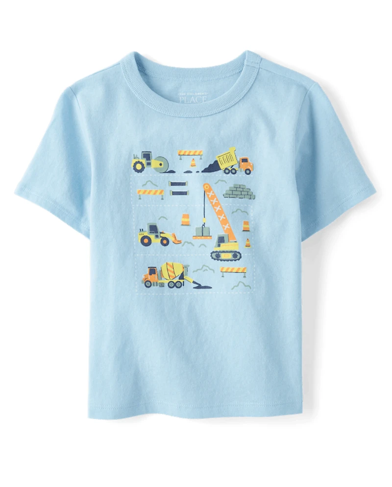 Baby And Toddler Boys Construction Vehicle Graphic Tee