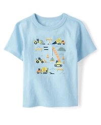 Baby And Toddler Boys Construction Vehicle Graphic Tee