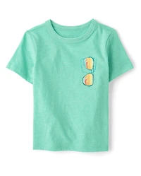 T-shirt graphique avec lunettes de soleil pour bébés et petits garçons