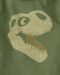 T-shirt à motif tête de mort dinosaure pour bébés et petits garçons