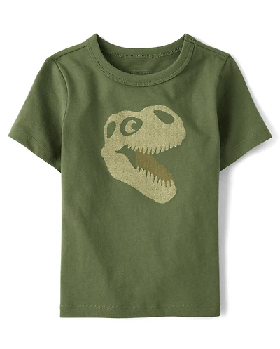 T-shirt à motif tête de mort dinosaure pour bébés et petits garçons