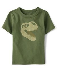 T-shirt à motif tête de mort dinosaure pour bébés et petits garçons