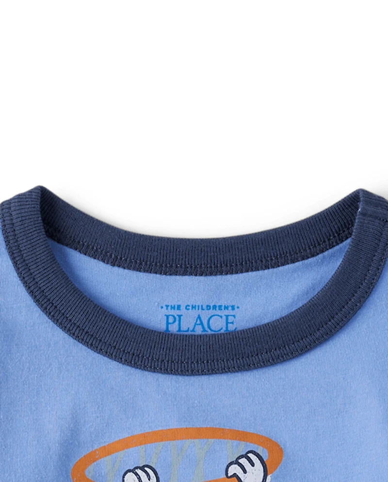 Baby And Toddler Boys Basketball  Graphic Ringer Tee