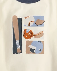 Baby And Toddler Boys Baseball  Graphic Ringer Tee