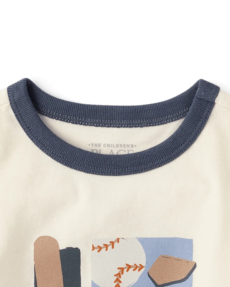 T-shirt à motif de baseball pour bébés et petits garçons
