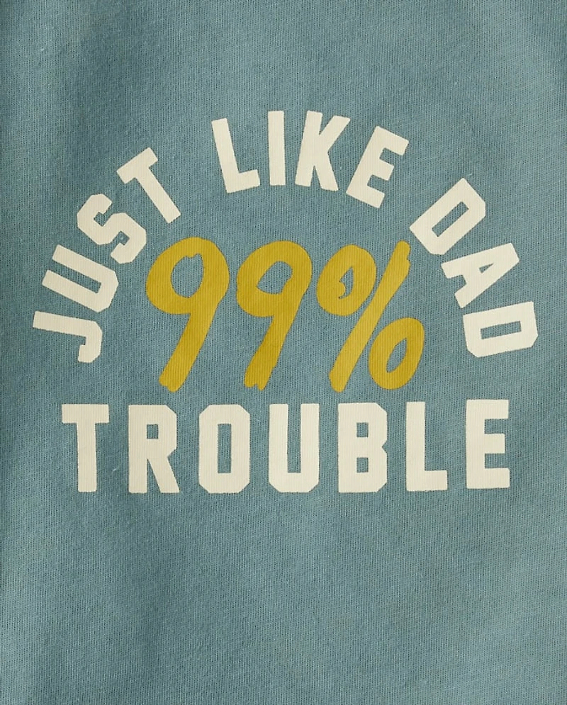 Baby And Toddler Boys Just Like Dad Graphic Raglan Tee