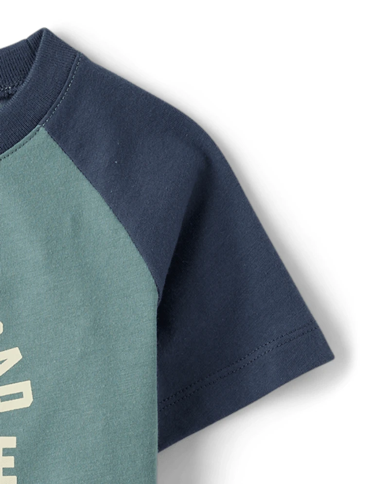 Baby And Toddler Boys Just Like Dad Graphic Raglan Tee