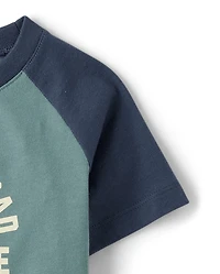 Baby And Toddler Boys Just Like Dad Graphic Raglan Tee