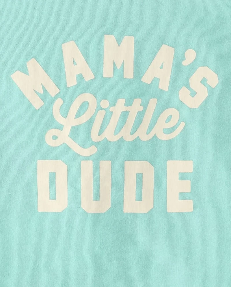 Baby And Toddler Boys Mama's Little Dude Graphic Raglan Tee