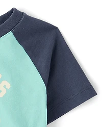 Baby And Toddler Boys Mama's Little Dude Graphic Raglan Tee