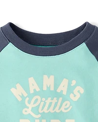 Baby And Toddler Boys Mama's Little Dude Graphic Raglan Tee