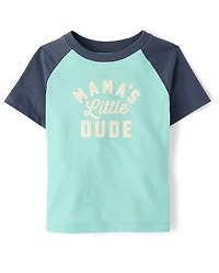 Baby And Toddler Boys Mama's Little Dude Graphic Raglan Tee