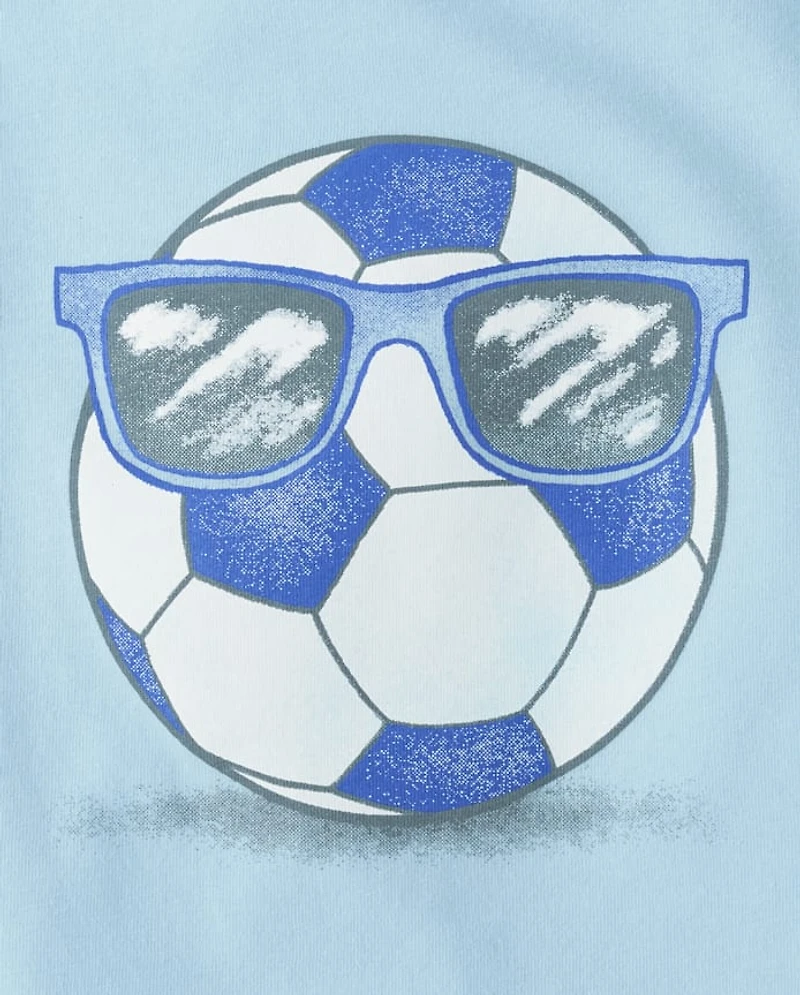 Baby And Toddler Boys Soccer Ball Sunglasses Graphic Tee