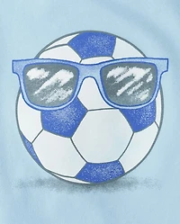 Baby And Toddler Boys Soccer Ball Sunglasses Graphic Tee