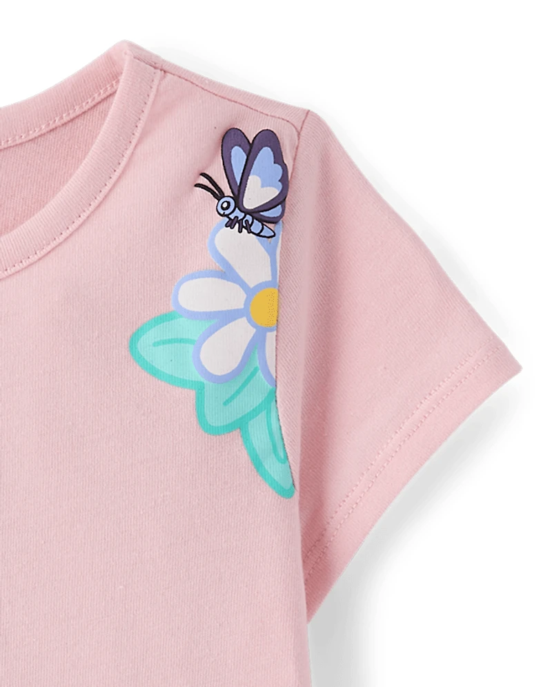 Baby And Toddler Girls Bluey™ Flowers Graphic Tee