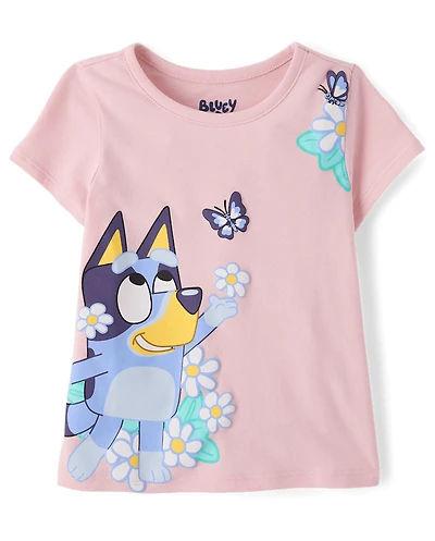 Baby And Toddler Girls Bluey™ Flowers Graphic Tee