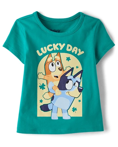 Baby And Toddler Girls Bluey™ St. Patrick's Day Our Lucky Graphic Tee