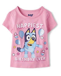 Baby And Toddler Girls Bluey™ Birthday Graphic Tee