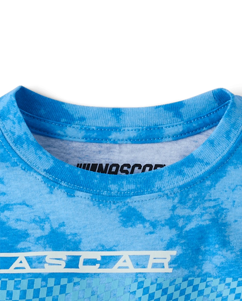 T-shirt graphique Nascar™ pour garçon, imprimé tie-dye devant et derrière