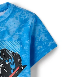 T-shirt graphique Nascar™ pour garçon, imprimé tie-dye devant et derrière