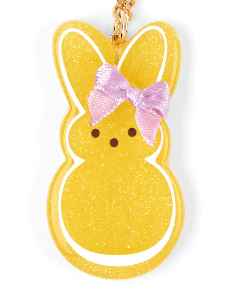 Girls Peeps® Glitter Bow Keychain