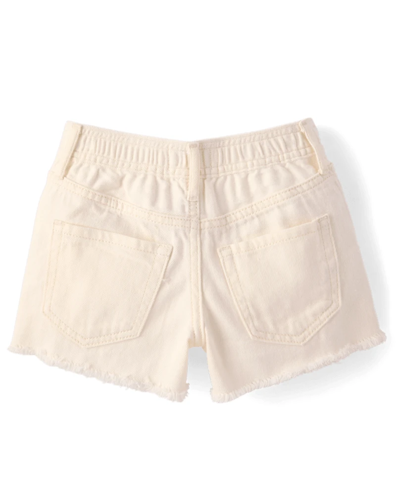 Girls Ripped Shortie Jean Shorts