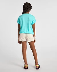 Girls Ripped Shortie Jean Shorts
