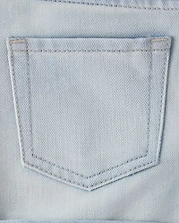 Girls Crochet Roll Cuff Shortie Jean Shorts