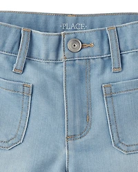 Girls Crochet Medallion Shortie Jeans Shorts