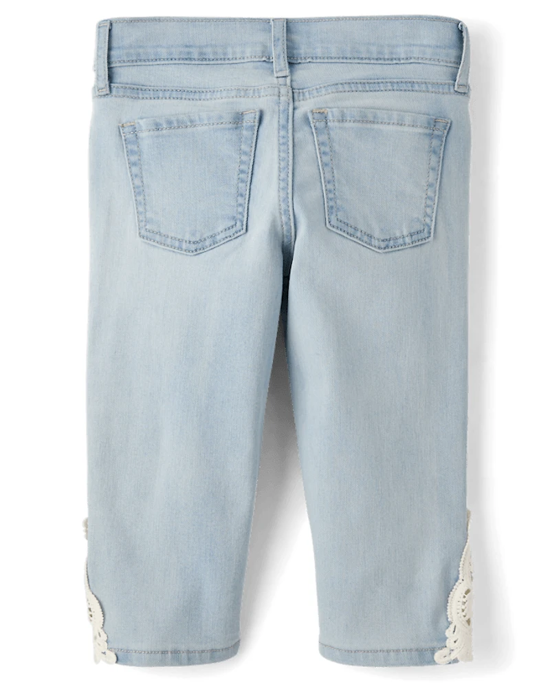 Girls Crochet Capri Jeans