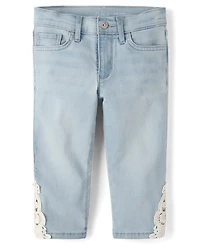 Girls Crochet Capri Jeans