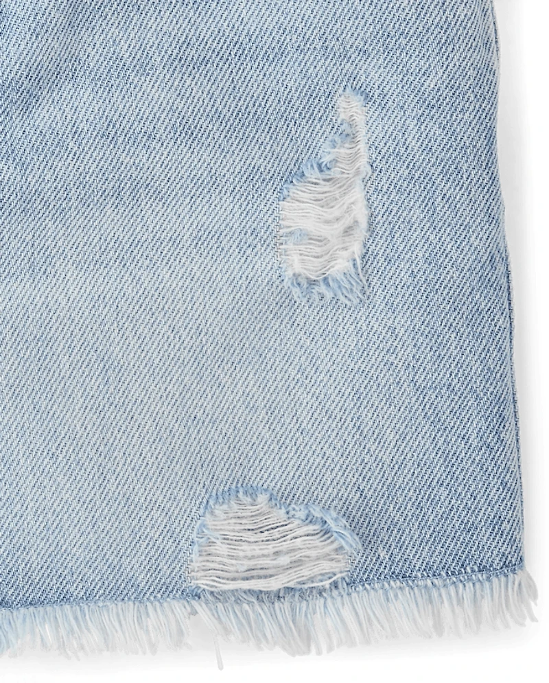 Girls Ripped Denim Skort