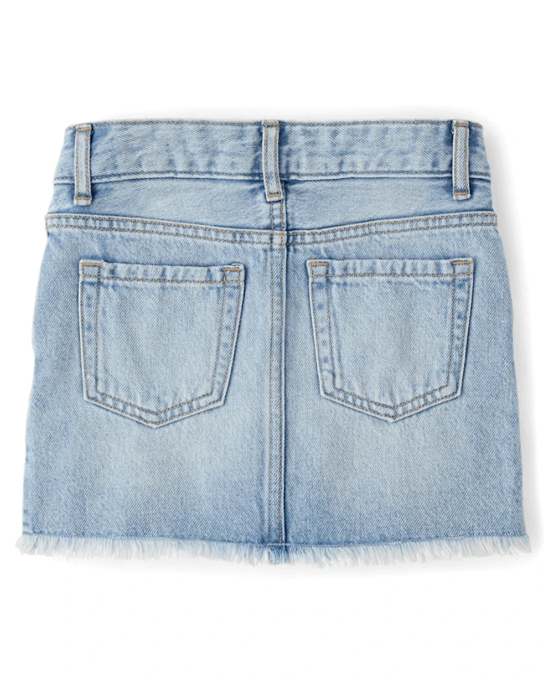 Girls Ripped Denim Skort