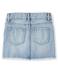 Girls Ripped Denim Skort