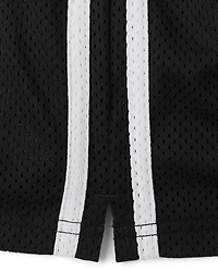 Girls Quick Dry Side Stripe Mesh Lined Active Shorts