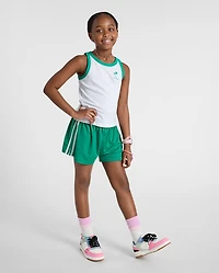 Girls Quick Dry Side Stripe Mesh Lined Active Shorts