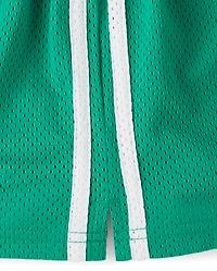 Girls Quick Dry Side Stripe Mesh Lined Active Shorts
