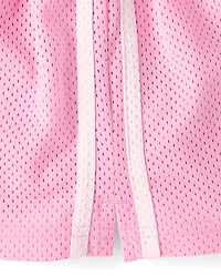 Girls Quick Dry Side Stripe Mesh Lined Active Shorts