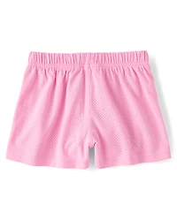 Girls Quick Dry Side Stripe Mesh Lined Active Shorts