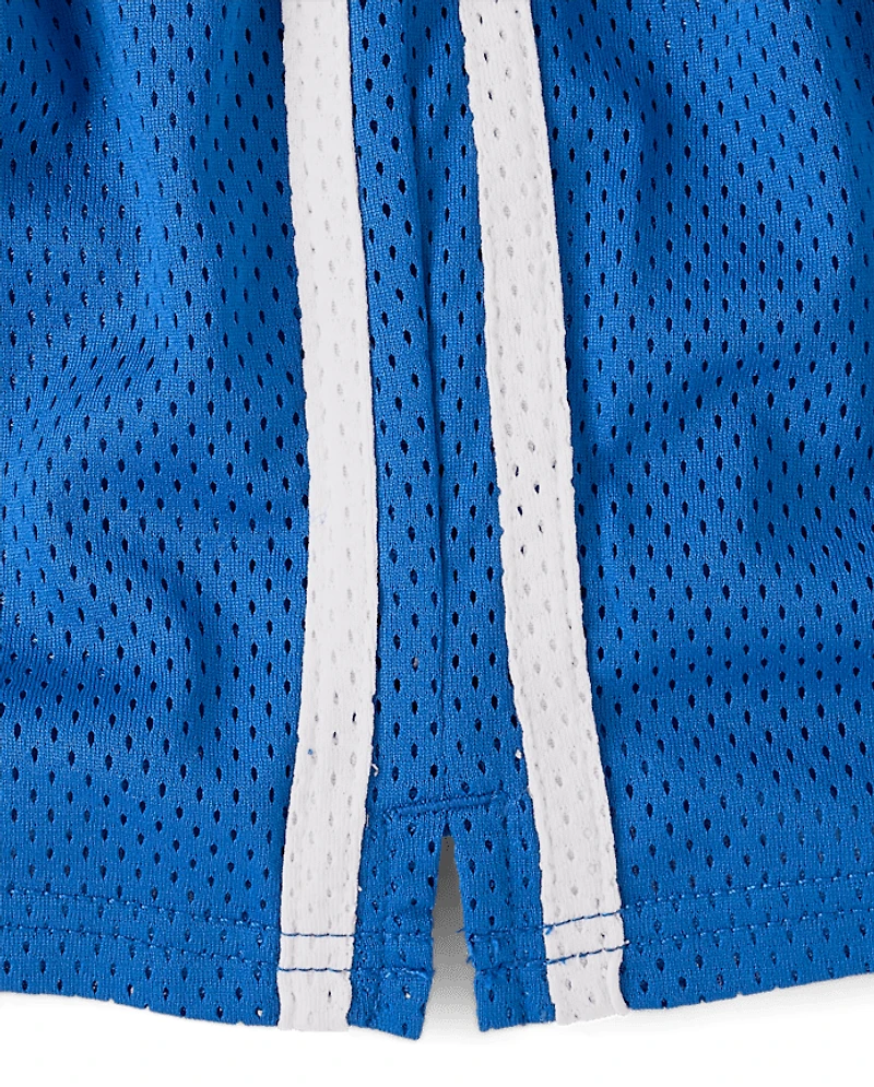 Girls Quick Dry Side Stripe Mesh Lined Active Shorts